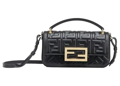 Pre-owned Fendi Women's  By Marc Jacobs Baguette Phone Pouch Black Nappa Leather Pouch