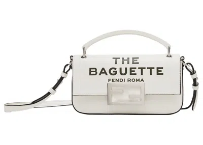 Pre-owned Fendi Women's  By Marc Jacobs Baguette Phone Pouch White Nappa Leather Pouch In Multi