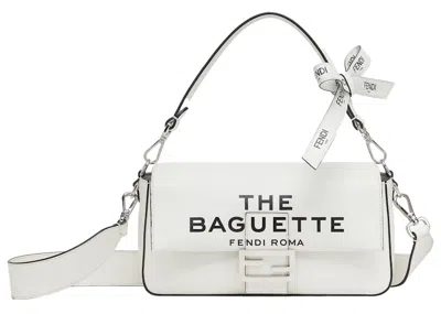 Pre-owned Fendi Women's  By Marc Jacobs Baguette White Leather Bag In Multi