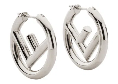 Pre-owned Fendi Women's  By Marc Jacobs F Is  Earrings Palladiumcolored Earrings