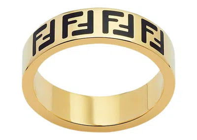 Pre-owned Fendi Women's  By Marc Jacobs Forever  Wide Band Ring Goldcolored Ring In Multi