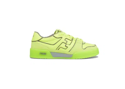 Pre-owned Fendi Women's  By Marc Jacobs Match Lowtops Neon Leather Sneakers In Yellow