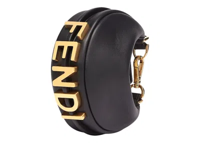 Pre-owned Fendi Women's  By Marc Jacobs Nano Graphy Black Leather Charm In Multi
