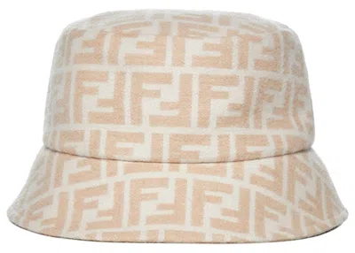 Pre-owned Fendi Women's  Ff Monogram Bucket Hat In Brown