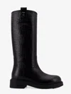 Fendi Tall Boots With Signature Monogram Pattern And Branded Detailing In Black