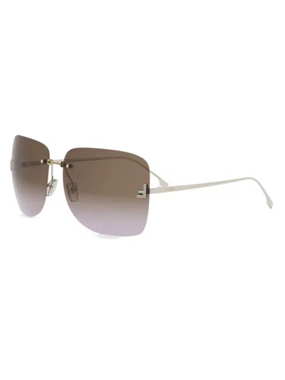 Fendi Women's  First 65mm Crystal-embellished Square Sunglasses In Brown