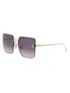 Fendi Women's  First Crystal 59mm Oversized Sunglasses In Purple