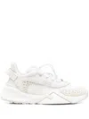 Fendi Flow Sneaker In White Mesh And Suede Women In Multicolor