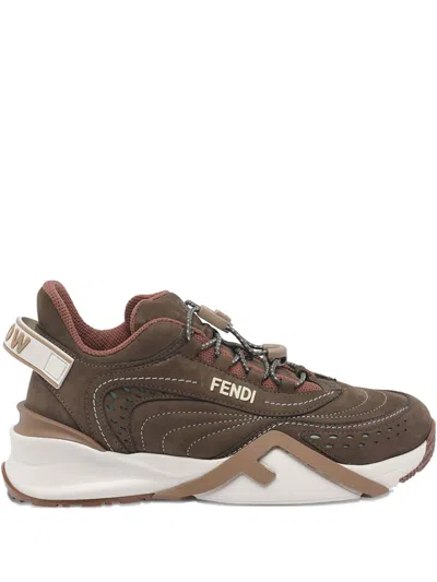 Fendi Flow Sneakers Brown Women In Multi
