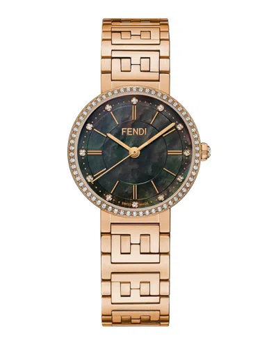 Pre-owned Fendi Women's  Forever  Diamond F102501601 Watch In Stainless Steel/aluminum
