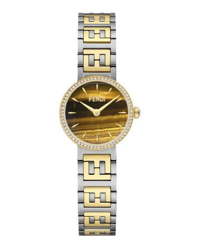 Pre-owned Fendi Women's  Forever  Diamond F103234601 Watch In Stainless Steel/aluminum