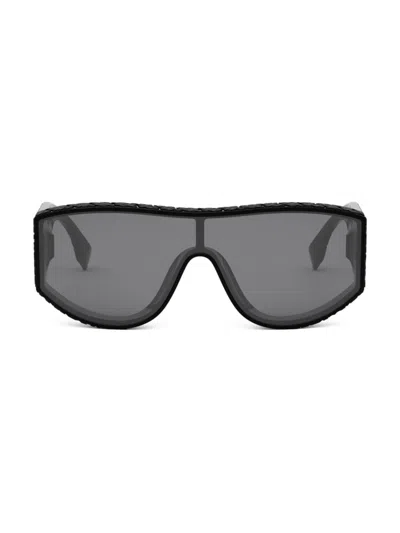 Fendi Women's  Lab Mask Sunglasses In Shiny Black Smoke