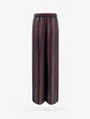 Fendi Women Silk Trouser With Pequin Stripes In Brown