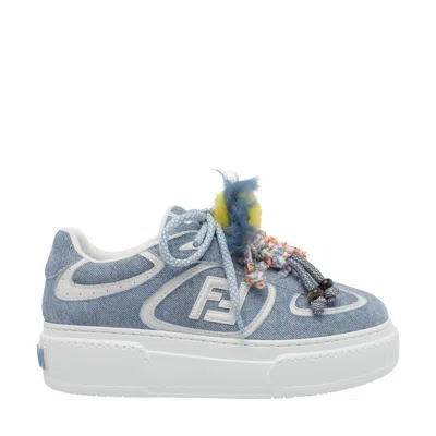 Fendi Platform Sneakers With Charm Detail And 50 Mm Heel In Multi