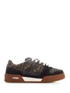 Fendi Match Ff Jacquard Low-top Sneakers In Brown