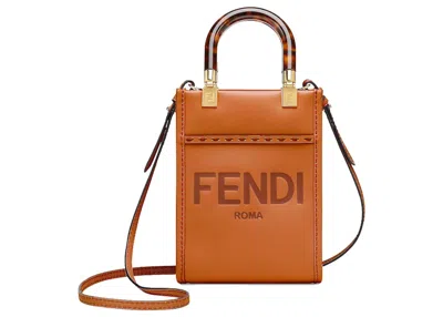 Pre-owned Fendi Women's  Mini Sunshine Shopper In Dark Brown