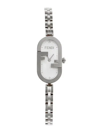 Fendi Women's  O'lock 28.3mm Stainless Steel & 0.03 Tcw Diamond Wrap Bracelet Watch In Gray