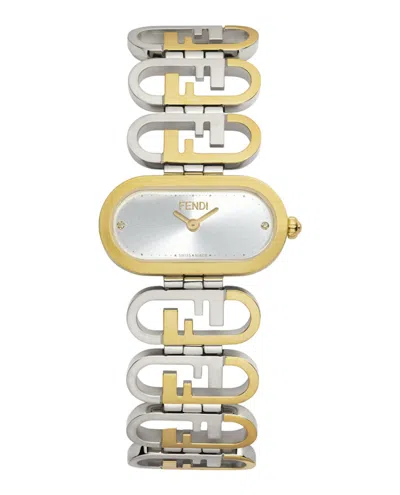Pre-owned Fendi Women's  O'lock Diamond F149010101 Watch In Stainless Steel/aluminum
