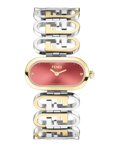 Pre-owned Fendi Women's  O'lock Diamond F149012301 Watch In Stainless Steel/aluminum