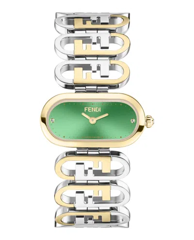 Pre-owned Fendi Women's  O'lock Diamond F149012501 Watch In Stainless Steel/aluminum