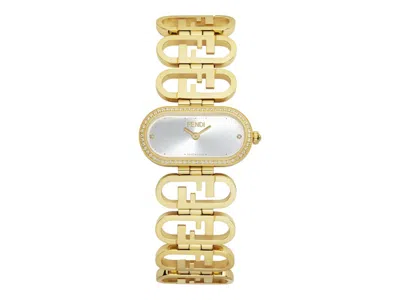 Pre-owned Fendi Women's  O'lock Diamond F149030101 Watch In Stainless Steel In Silver
