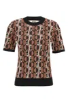 Fendi Three-dimensional Jacquard Sweater With Geometric Pattern In Brown
