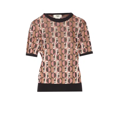 FENDI FENDI WOMEN FENDI OPTICAL VISCOSE T-SHIRT