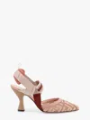 FENDI FENDI WOMEN COLIBRÃ¬ MESH SLINGBACK WITH FF EMBROIDERY