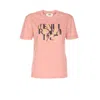 Fendi Pink Cotton T-shirt With Logo Print Women In Pink