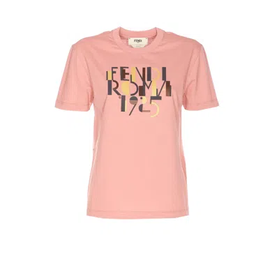FENDI FENDI WOMEN FENDI ROMA 1925 LOGO T-SHIRT