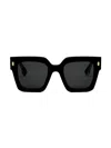 Fendi Women's  Roma 50mm Square Sunglasses In Black Smoke