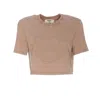 Fendi Roma Crop Top In Brown