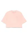 Fendi Peach Crewneck Cropped T-shirt In Multicolor