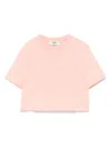 Fendi Peach Crewneck Cropped T-shirt In Multicolor