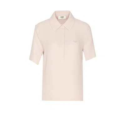Fendi Women  Roma Logo Polo In Neutral