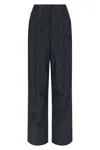 Fendi Light Blue Ff Chambray Pants In Blue