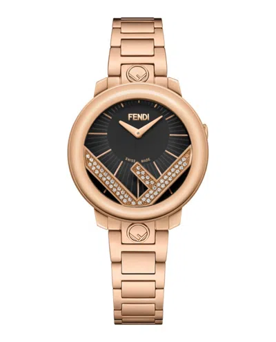 Pre-owned Fendi Women's  Run Away Diamond F711521000c0 Watch In Stainless Steel/aluminum