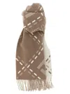 Fendi Dove Grey Wool Logo Scarf In Brown