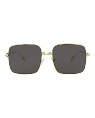 Pre-owned Fendi Women's  Squareframe Metal Sunglasses In Gold Gold Smoke (fe40123u/55/30a)