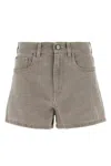 Fendi Grey Denim Shorts In Cream