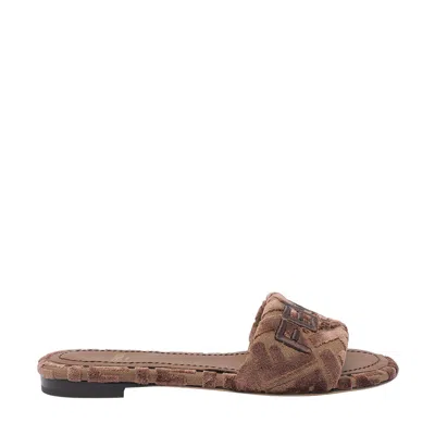Fendi Women  Sunshine Slide Sandals In Brown
