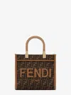 Fendi Women  Sunshine Small Jacquard Ff Fabric Shoulder Bag In White