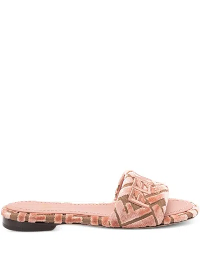 FENDI FENDI WOMEN FENDI SUNSHINE VELVET SANDALS