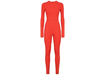Pre-owned Fendi Women's  X Skims Crew Neck Full Onesie In Georgia