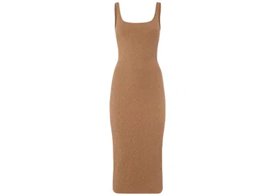 Pre-owned Fendi Women's  X Skims Embossed Midi Dress Dress In California
