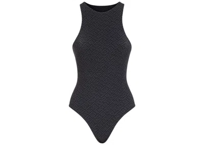Pre-owned Fendi Women's  X Skims High Neck Bodysuit In Black