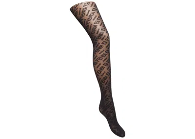 Pre-owned Fendi Women's  X Skims Mid Support Tights In Black