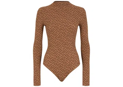Pre-owned Fendi Women's  X Skims Mock Neck Long Sleeve Bodysuit In California