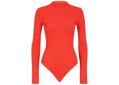 Pre-owned Fendi Women's  X Skims Mock Neck Long Sleeve Bodysuit In Georgia