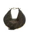 Fendi Women Graphy Mini Bag In Brown Ff Jacquard Fabric In Multi
